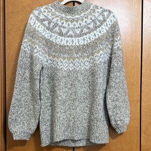 Women's Loft Gray Fairisle Sweater
